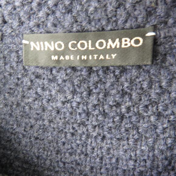 NINO COLOMBO Italy Merino Wool Knit Sweater Navy Blue Small Designer - Picture 4 of 5
